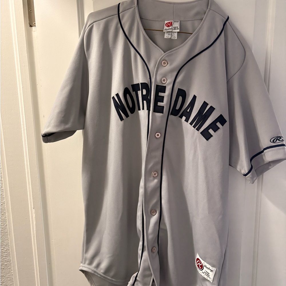 Rawlings Vintage Gray Baseball Jersey Notre Dame Edition